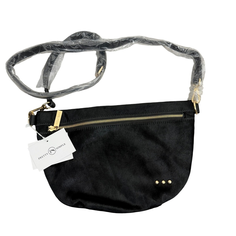 Pretty Simple Bag Womens OS Black Westyn Bum Bag Calf Hair Hide Crossbody NWT